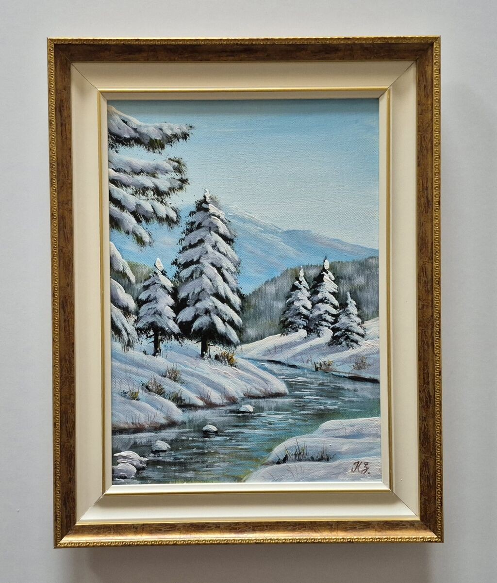 Oil on canvas - Winter landscape 4, beautiful