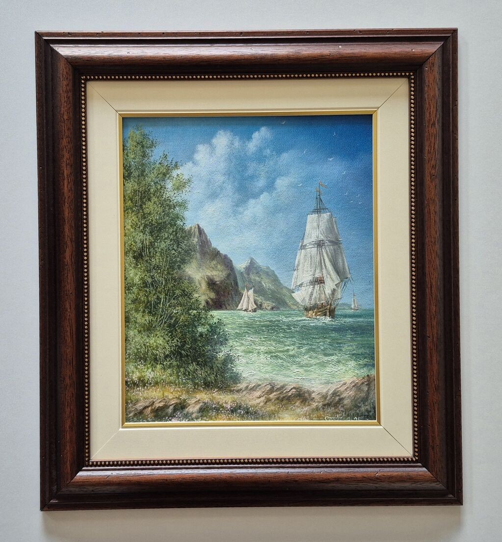 Oil on canvas - Ship, beautiful picture
