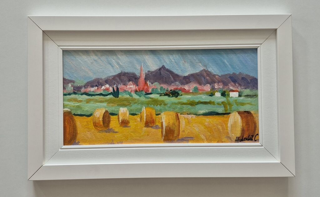 Oil on canvas - Summer and hay, a beautiful picture