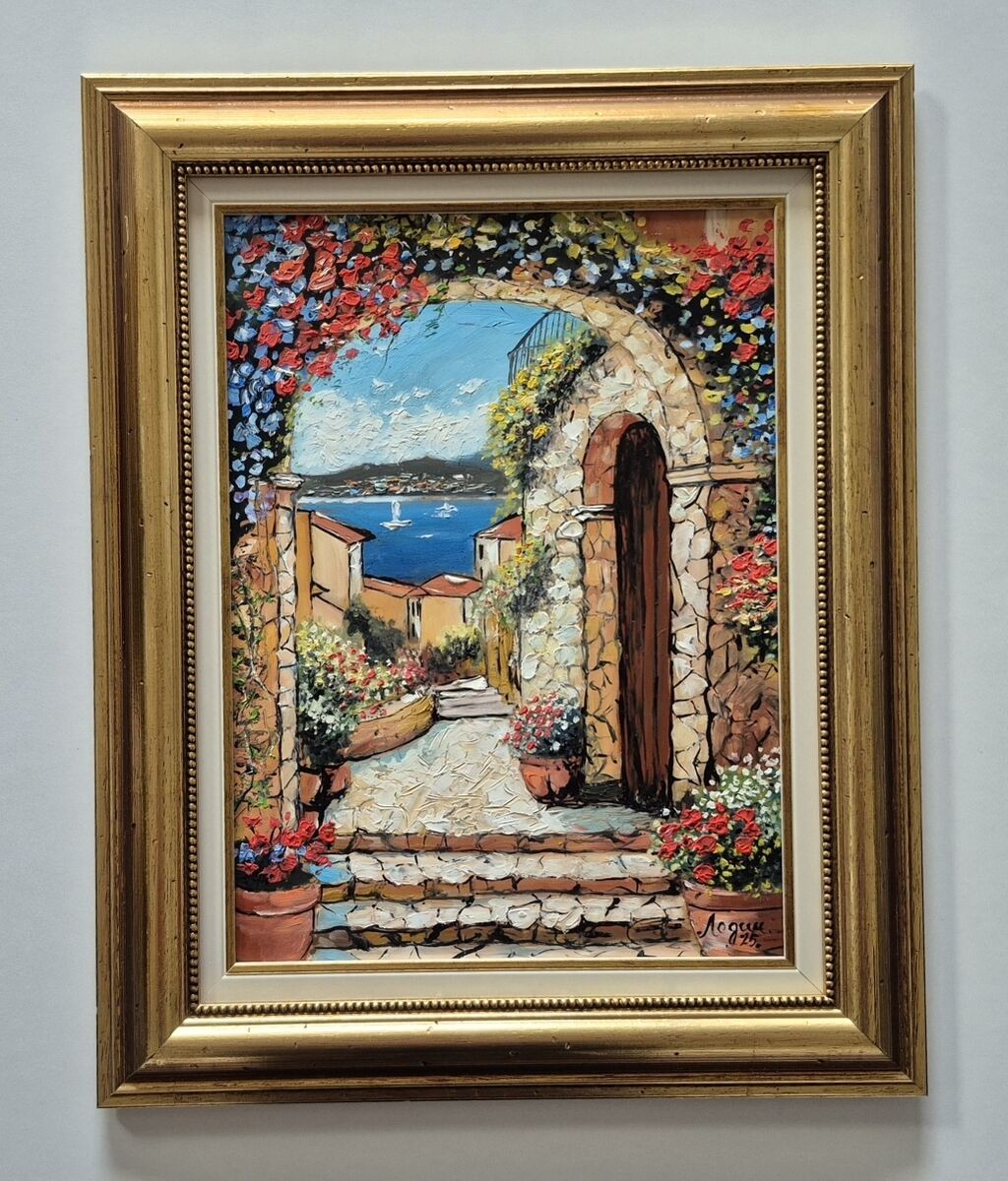 Oil on hardboard - Passage to the sea, beautiful