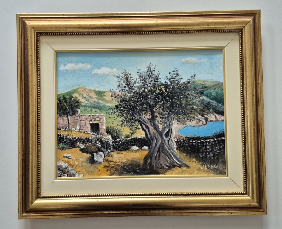 Oil on canvas - Old olive tree, beautiful