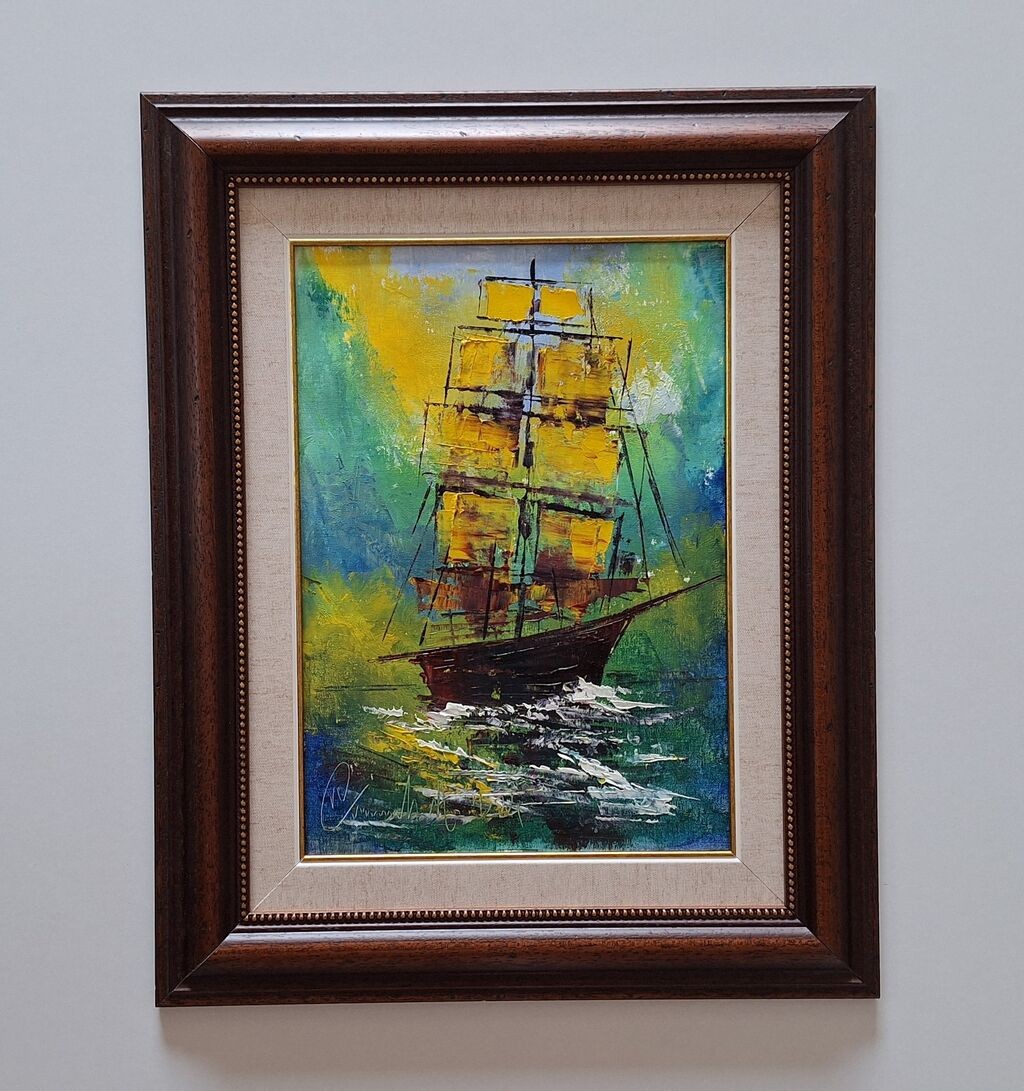 Oil on canvas - Ship, beautiful painting!