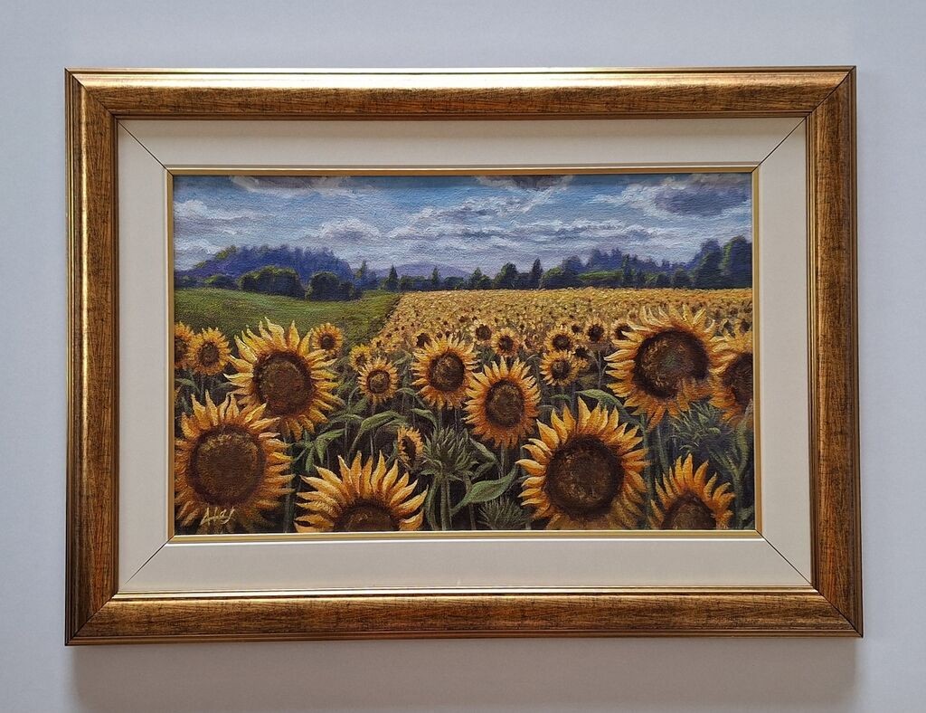 Oil on canvas - Sunflower field