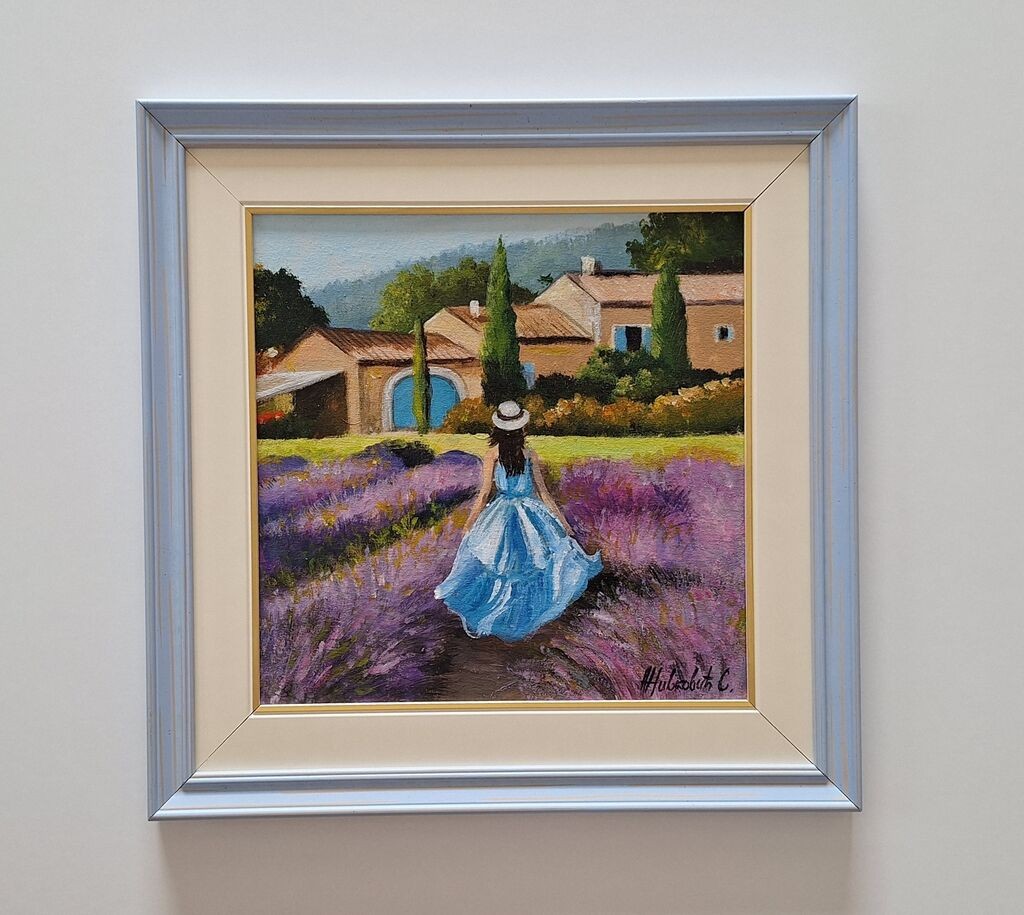 Oil on canvas - A walk through lavender