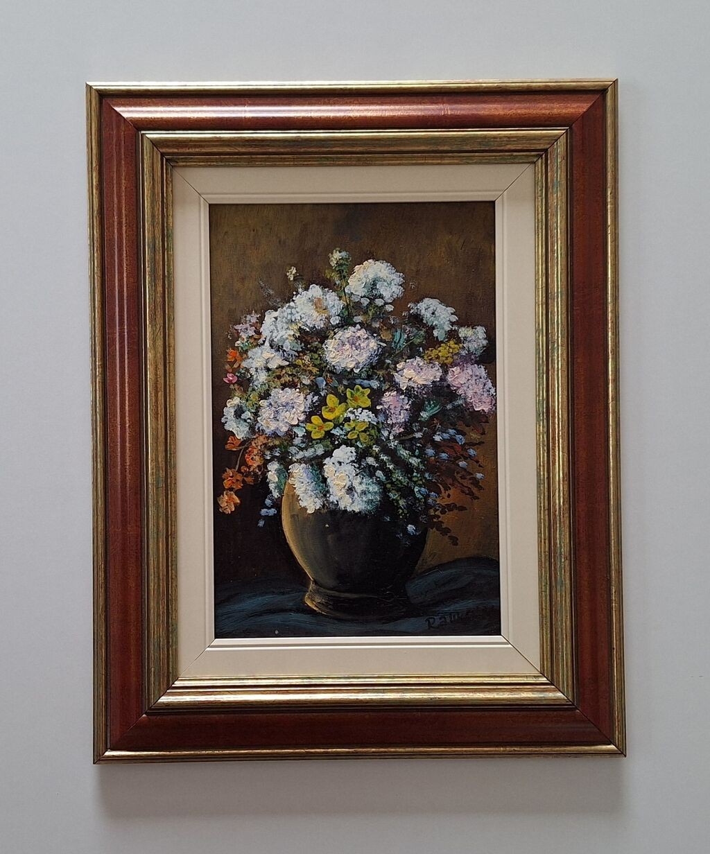 Oil on hardboard - Flowers in a vase, picture number two