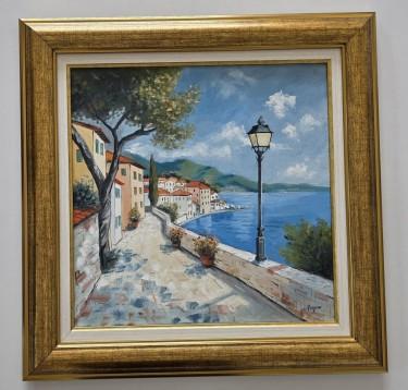 Oil on canvas - Life by the Sea, beautiful painting by Dusko Dule