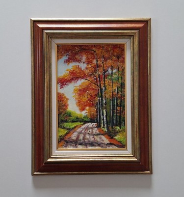 Oil on hardboard - Magical autumn, beautiful painting!