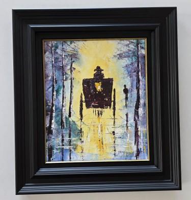 Oil on canvas - Waiting for the Carriage, a beautiful painting by Dusko Dule