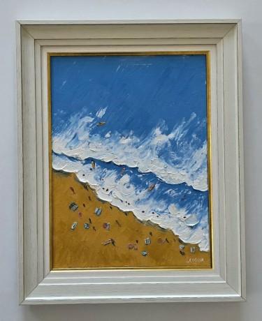 Oil on canvas - Meeting of Waves, a beautiful painting by Dusko Dule