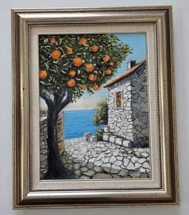 Oil on canvas - The Touch of Sea and Stone, a beautiful painting by Dusko Dule