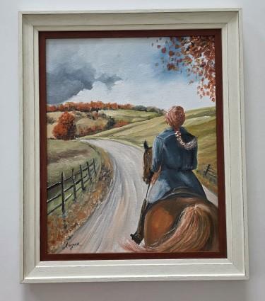 Oil on canvas - Autumn in my neighborhood, a beautiful painting by Dusko Dule
