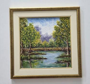 Oil on hardboard - Spring in nature by Dusko Dule