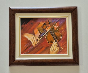 Oil on canvas - Violin, beautiful painting by Dusko Dule
