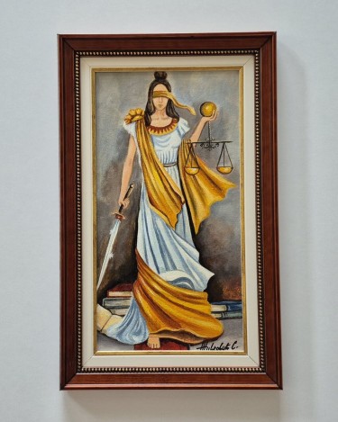 Oil on canvas - Goddess of Justice, beautiful painting by Dusko Dule