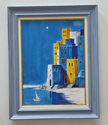 Moonlight and sea - acrylic on canvas by Dusko Dule