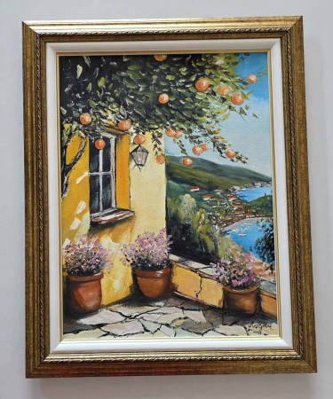Oil on canvas - View of the bay, a beautiful painting by Dusko Dule