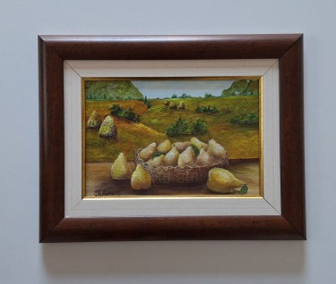 Oil on canvas - Homemade pears, beautiful picture