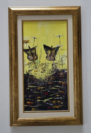 Oil on canvas - Two butterflies, a beautiful painting by Dusko Dule