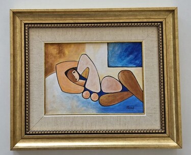 Small nude - acrylic on canvas - Beautiful painting by Dusko Dule