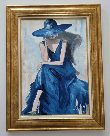 Oil on canvas - Blue Elegance, beautiful painting by Dusko Dule