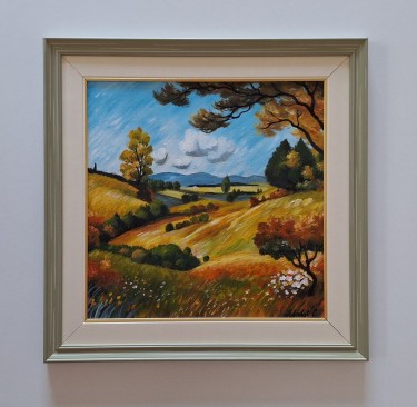 Oil on canvas - Summer landscape, beautiful picture