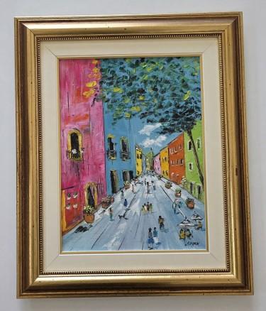 Oil on canvas - Summer in the city, a beautiful painting by Dusko Dule