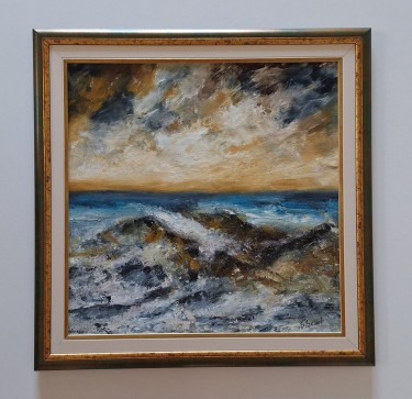 Oil on canvas - Sea and rocks, beautiful picture