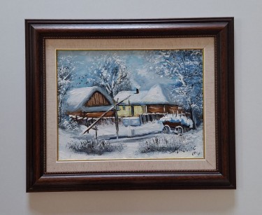 Oil on canvas - Winter on the farm, painting number eight