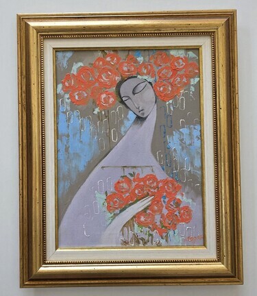 Oil on canvas - In the Embrace of Roses, a beautiful painting by Dusko Dule