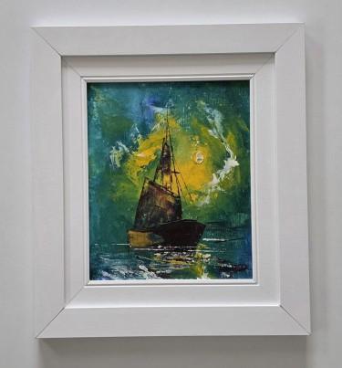 Oil on canvas - Ship through the night, beautiful by Dusko Dule