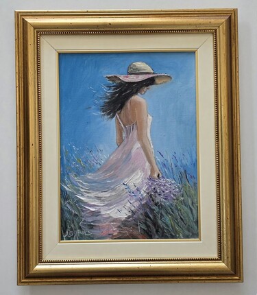Oil on canvas - Steps through lavender, beautiful by Dusko Dule