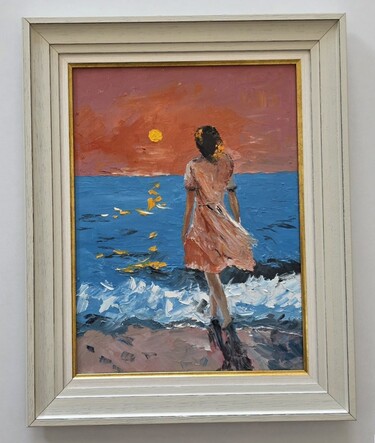 Oil on canvas - Evening walk, a beautiful painting by Dusko Dule