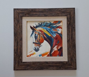 Oil on canvas - Horse Dante, beautiful picture!