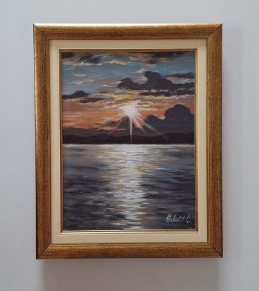 Oil on canvas - Sunset, beautiful picture