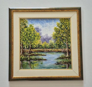 Oil on hardboard - Summer and nature, beautiful by Dusko Dule
