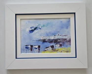 Oil on canvas - Morning in a coastal town by Dusko Dule
