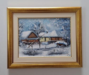 Oil on canvas - Winter fairy tale, beautiful picture