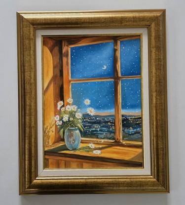 Oil on canvas - When the city sleeps, a beautiful picture by Dusko Dule