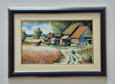 Oil on hardboard - Village corner, beautiful picture by Dusko Dule