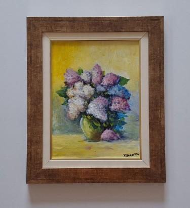 Oil on board - Lilac scent, beautiful picture