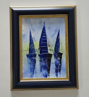 Oil on canvas - Three shadows on water, beautiful by Dusko Dule