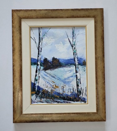 Oil on canvas - Winter, a beautiful painting by Dusko Dule