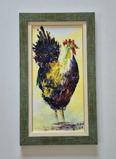 Oil on canvas - Rooster, beautiful picture by Dusko Dule