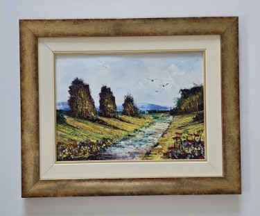 Oil on canvas - River and Autumn, a beautiful painting by Dusko Dule