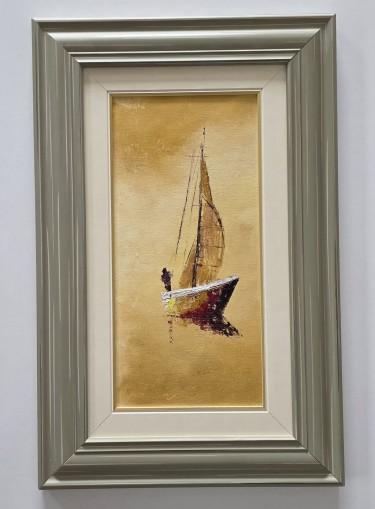 Oil on canvas - Golden Sailing, a beautiful painting by Dusko Dule