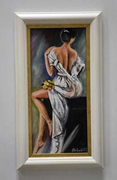 Oil on canvas - The touch of silk, so beautiful by Dusko Dule
