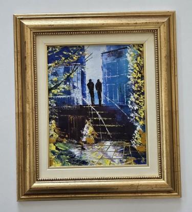 Oil on canvas - Night Meeting by Dusko Dule