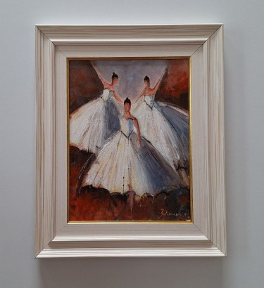 Oil on canvas - Three ballerinas, a beautiful picture!