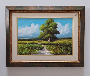 Oil on canvas - Tree in nature, beautiful picture!