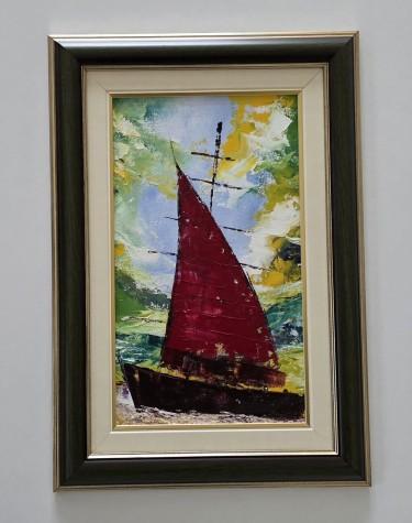 Oil on canvas - Me against the wind, a beautiful painting by Dusko Dule